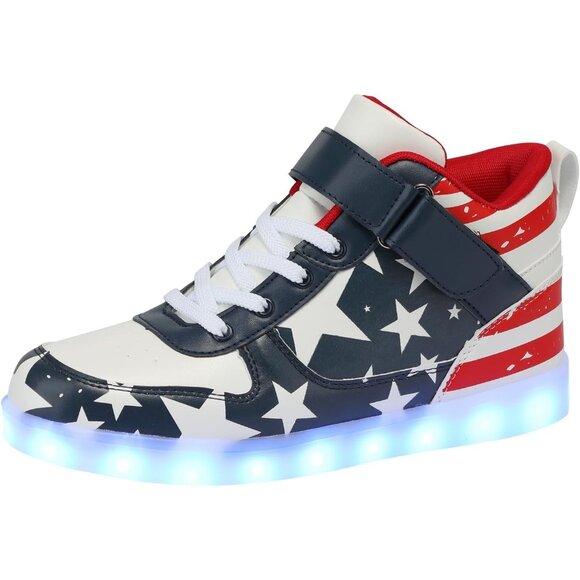 ⚡Unisex Star High Top USB Charging Light Up Shoes Sports LED Dancing Sneakers - Picture 1 of 7